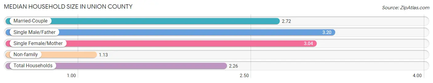 Median Household Size in Union County