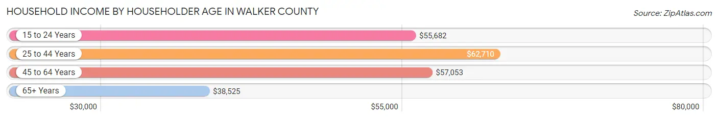 Household Income by Householder Age in Walker County