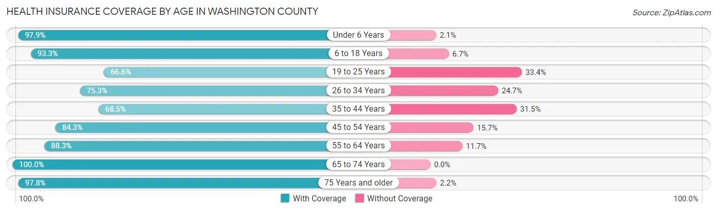 Health Insurance Coverage by Age in Washington County