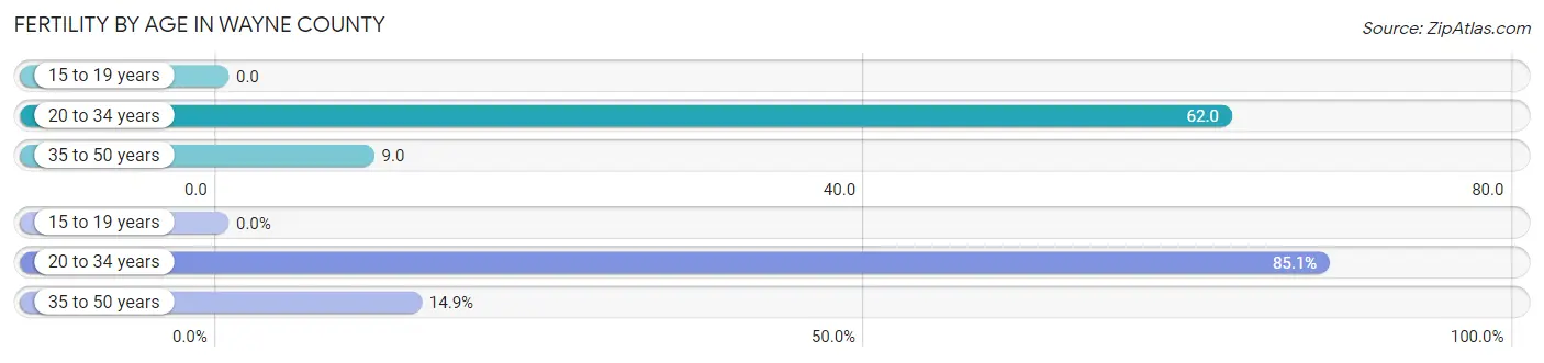 Female Fertility by Age in Wayne County