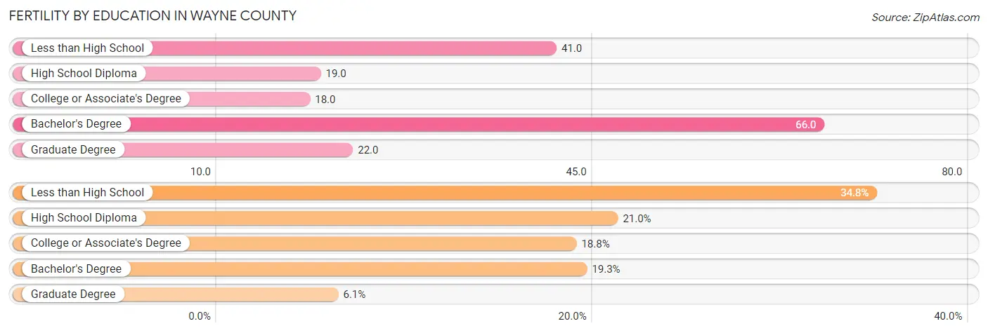 Female Fertility by Education Attainment in Wayne County