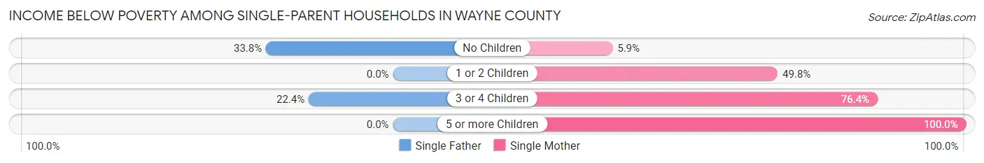 Income Below Poverty Among Single-Parent Households in Wayne County