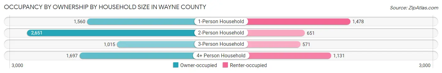 Occupancy by Ownership by Household Size in Wayne County