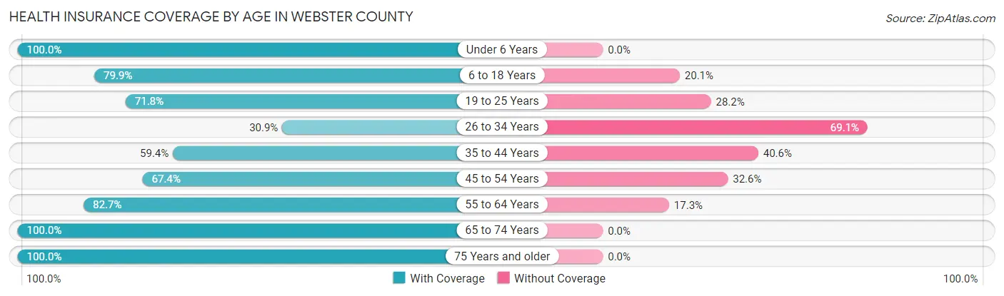 Health Insurance Coverage by Age in Webster County