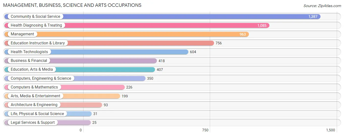 Management, Business, Science and Arts Occupations in White County