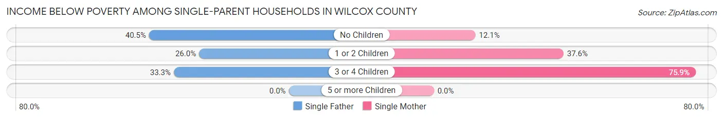 Income Below Poverty Among Single-Parent Households in Wilcox County