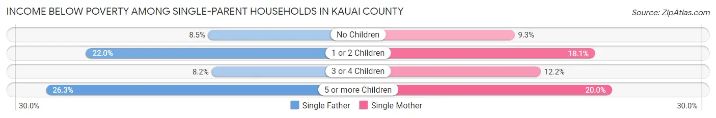 Income Below Poverty Among Single-Parent Households in Kauai County