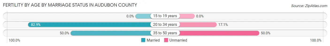 Female Fertility by Age by Marriage Status in Audubon County
