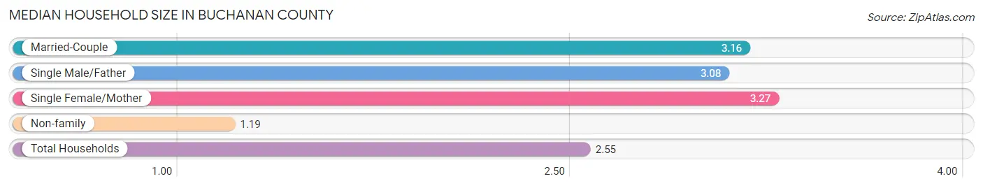Median Household Size in Buchanan County