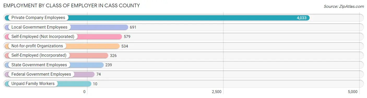 Employment by Class of Employer in Cass County