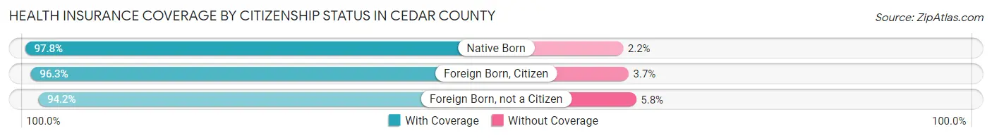 Health Insurance Coverage by Citizenship Status in Cedar County