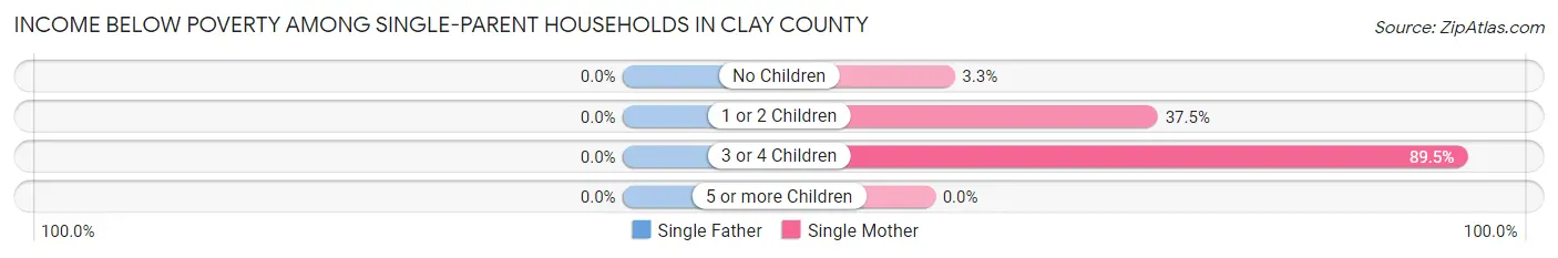 Income Below Poverty Among Single-Parent Households in Clay County