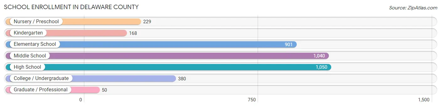 School Enrollment in Delaware County