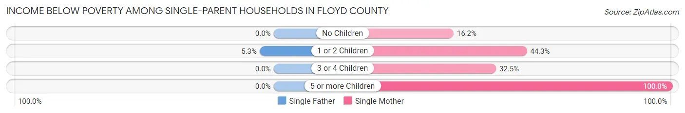 Income Below Poverty Among Single-Parent Households in Floyd County