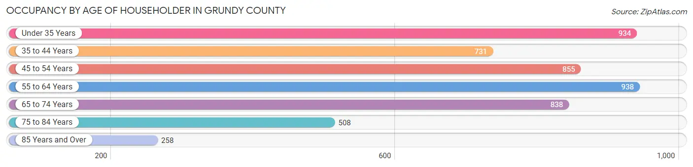 Occupancy by Age of Householder in Grundy County