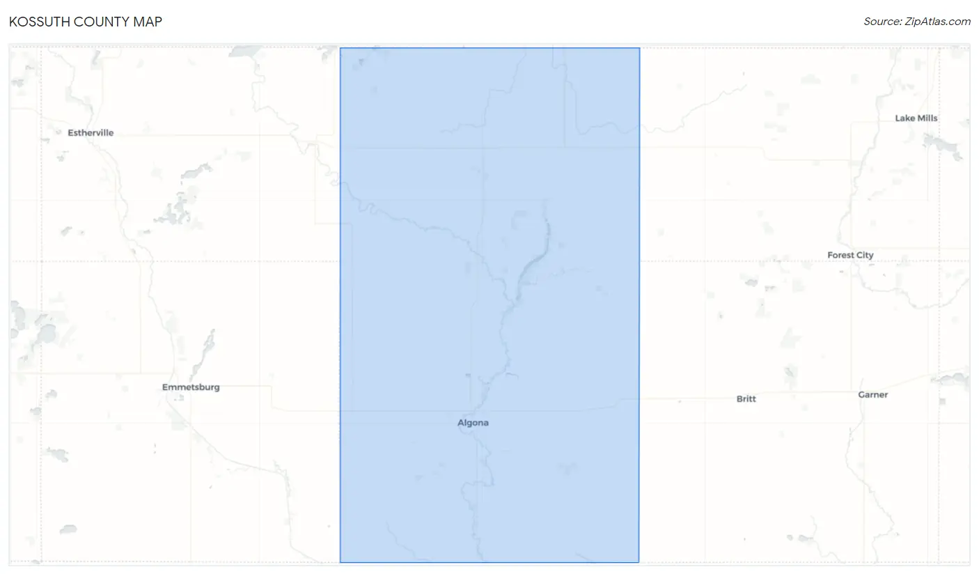 Kossuth County Map