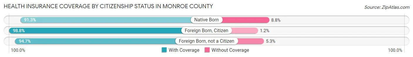 Health Insurance Coverage by Citizenship Status in Monroe County