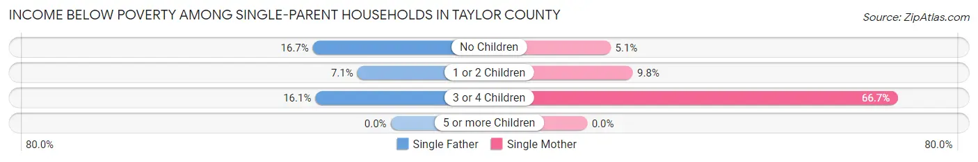 Income Below Poverty Among Single-Parent Households in Taylor County