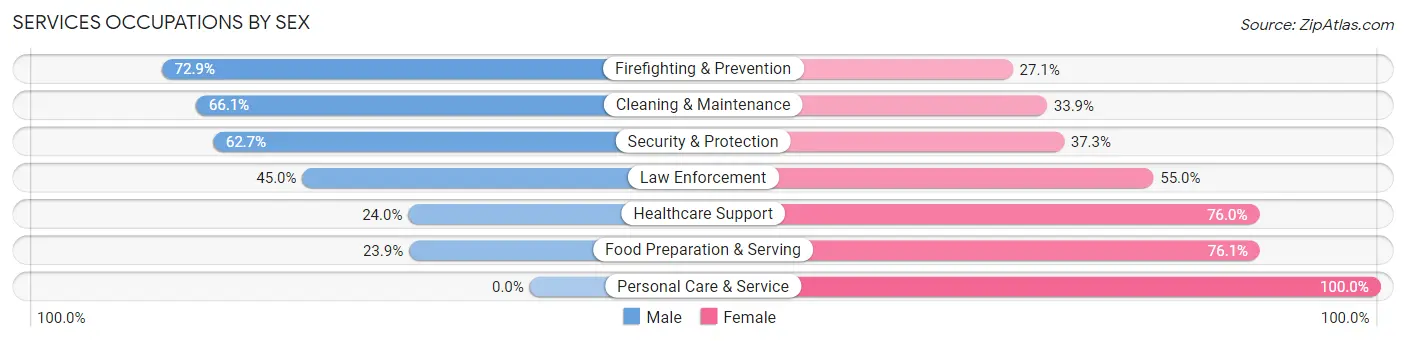 Services Occupations by Sex in Taylor County