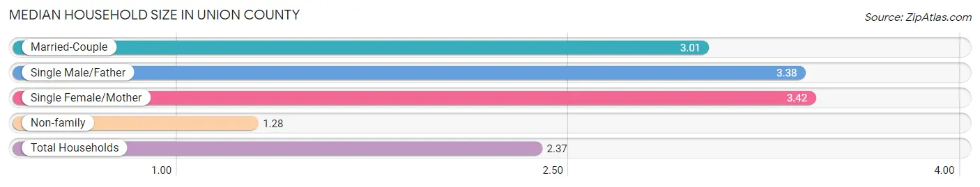 Median Household Size in Union County