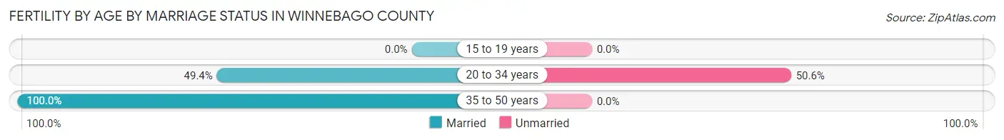 Female Fertility by Age by Marriage Status in Winnebago County