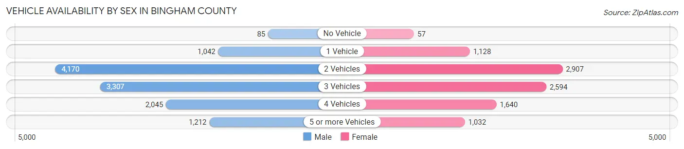 Vehicle Availability by Sex in Bingham County