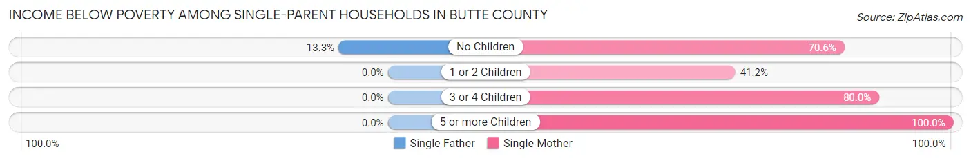 Income Below Poverty Among Single-Parent Households in Butte County