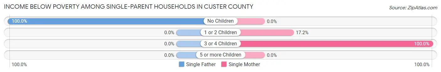 Income Below Poverty Among Single-Parent Households in Custer County