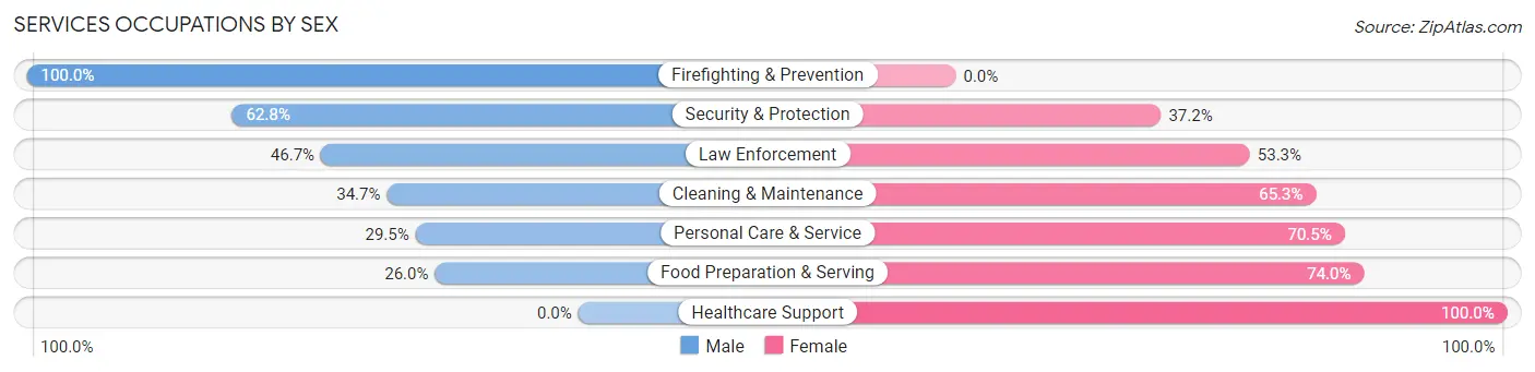 Services Occupations by Sex in Lincoln County