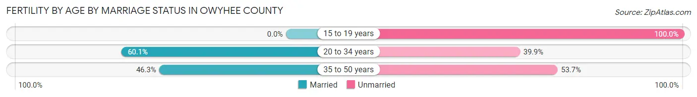 Female Fertility by Age by Marriage Status in Owyhee County