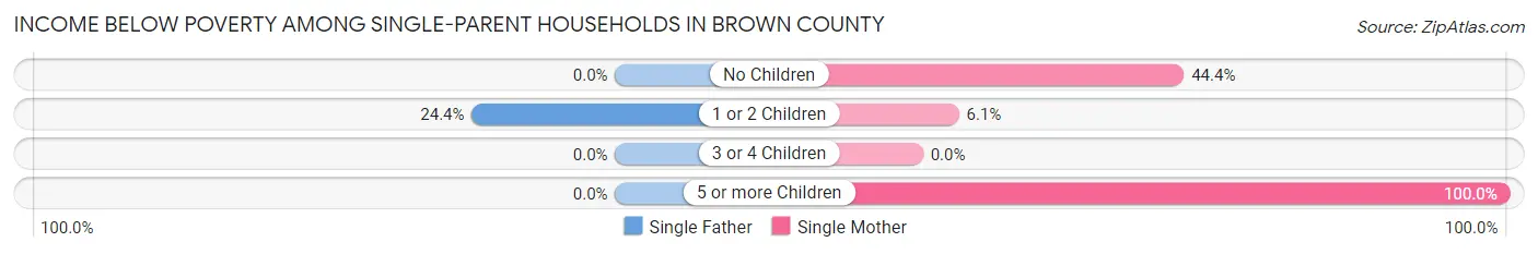 Income Below Poverty Among Single-Parent Households in Brown County