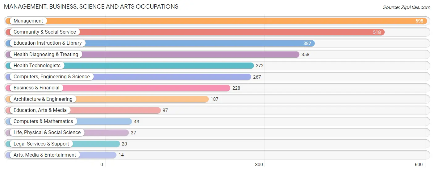 Management, Business, Science and Arts Occupations in Clay County