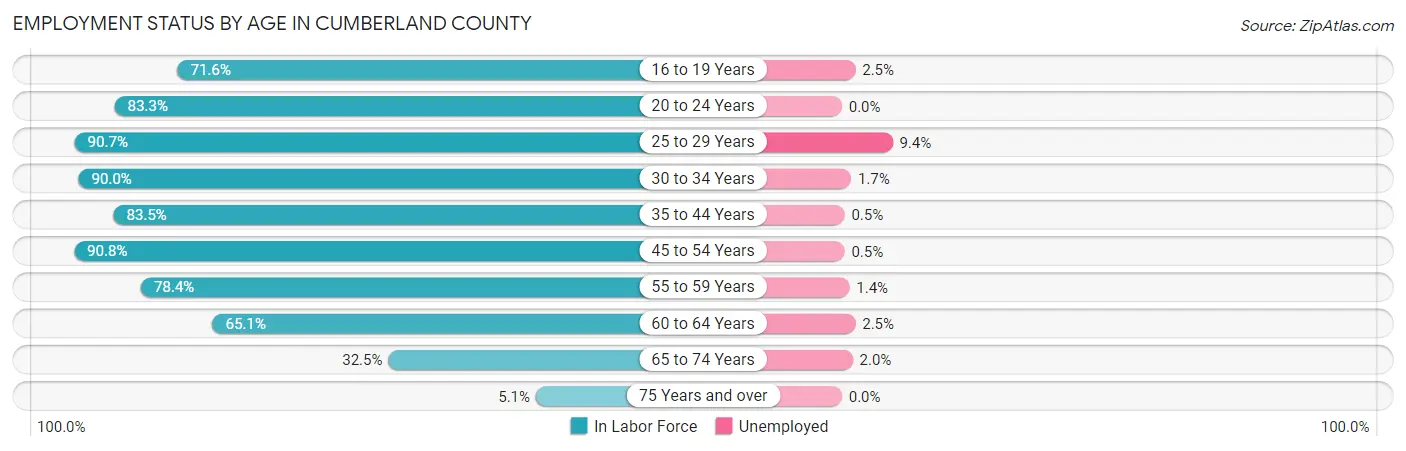 Employment Status by Age in Cumberland County