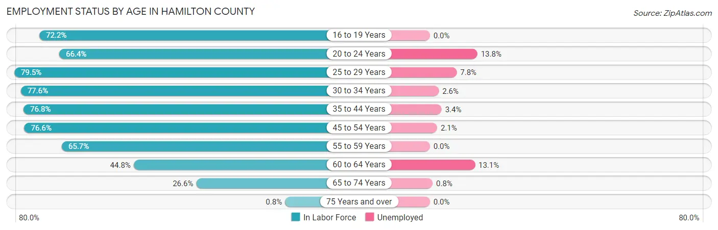 Employment Status by Age in Hamilton County