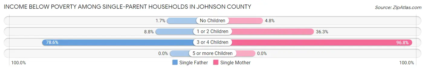 Income Below Poverty Among Single-Parent Households in Johnson County