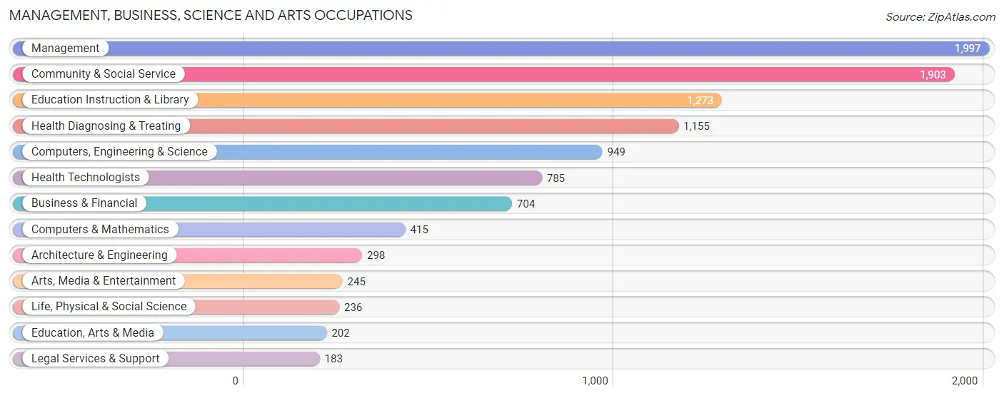 Management, Business, Science and Arts Occupations in Macoupin County