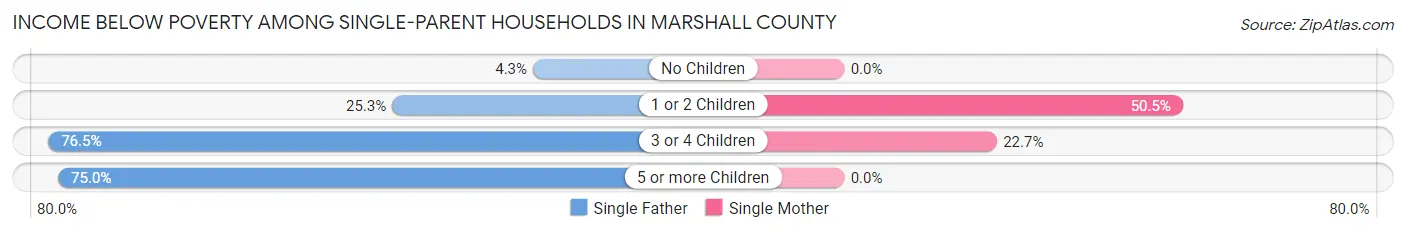 Income Below Poverty Among Single-Parent Households in Marshall County