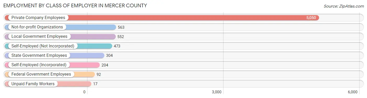 Employment by Class of Employer in Mercer County