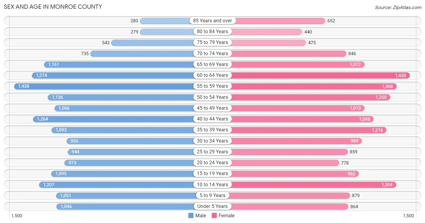 Sex and Age in Monroe County