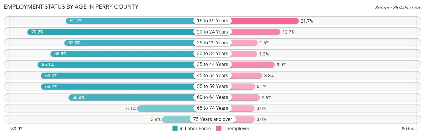 Employment Status by Age in Perry County