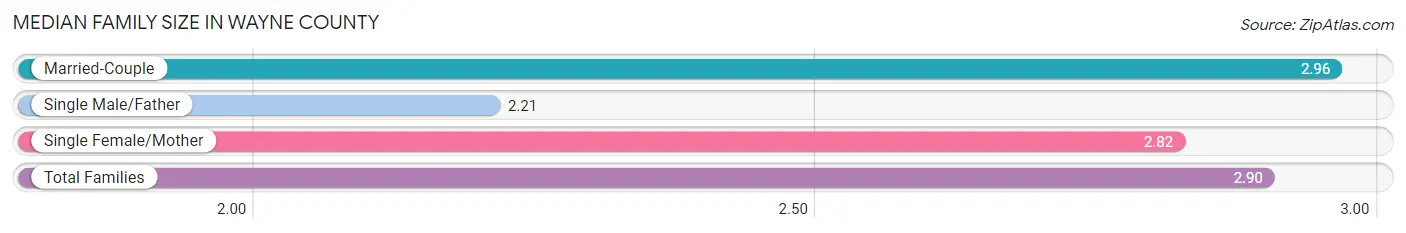 Median Family Size in Wayne County