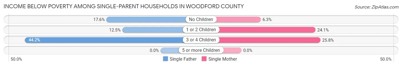 Income Below Poverty Among Single-Parent Households in Woodford County