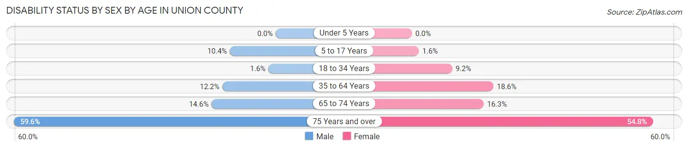 Disability Status by Sex by Age in Union County