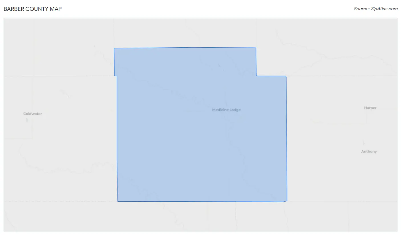 Barber County Map