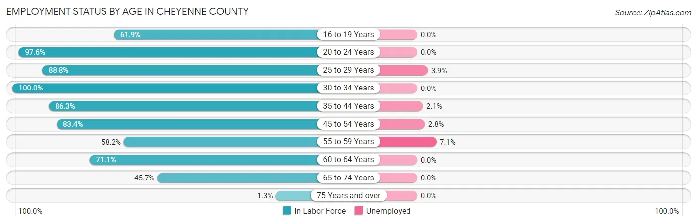 Employment Status by Age in Cheyenne County