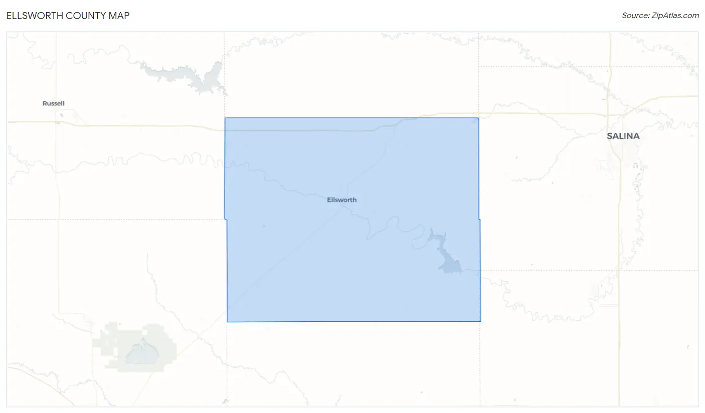 Ellsworth County Map