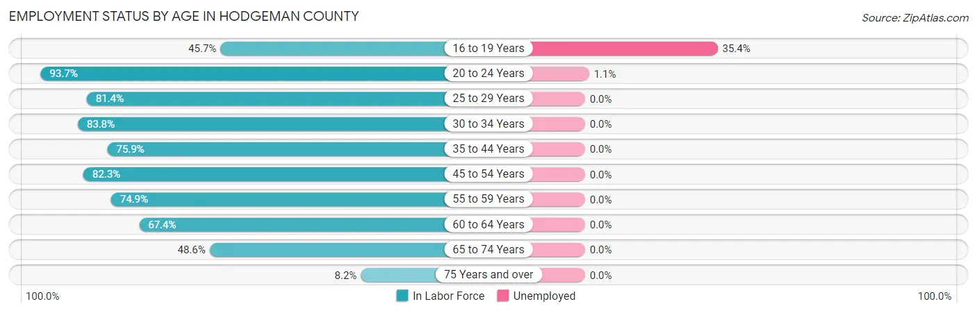 Employment Status by Age in Hodgeman County