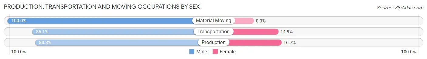 Production, Transportation and Moving Occupations by Sex in Meade County