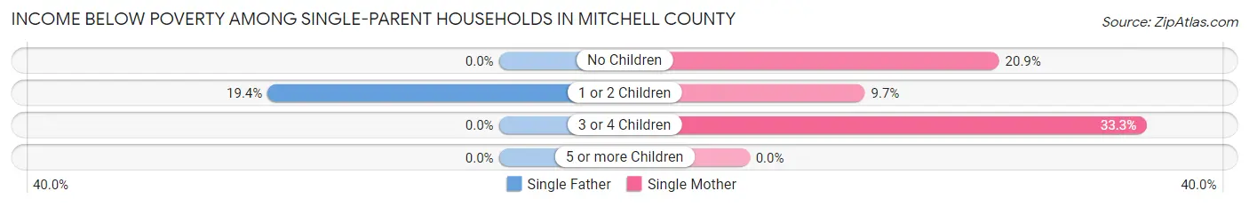 Income Below Poverty Among Single-Parent Households in Mitchell County