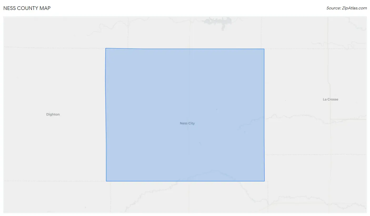 Ness County Map